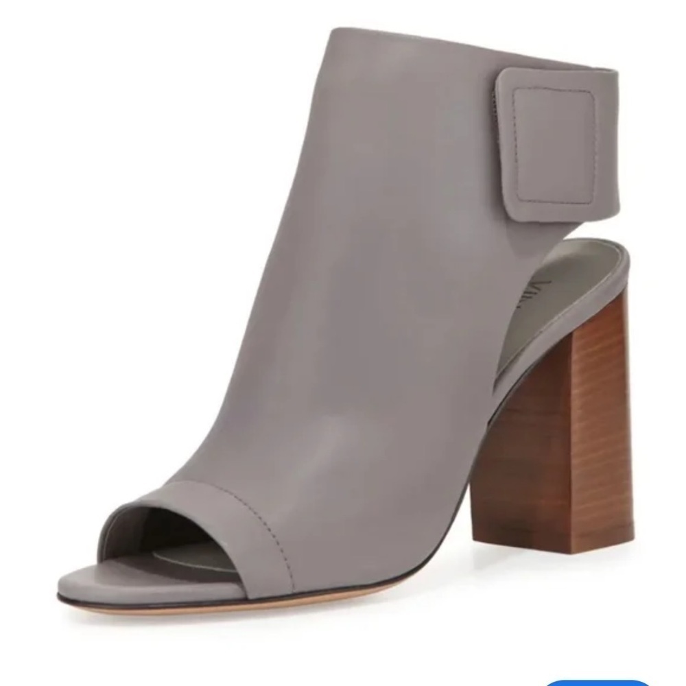 VINCE Faye Vero Cuomo Made in Italy Open Peep Toe Leather gray
